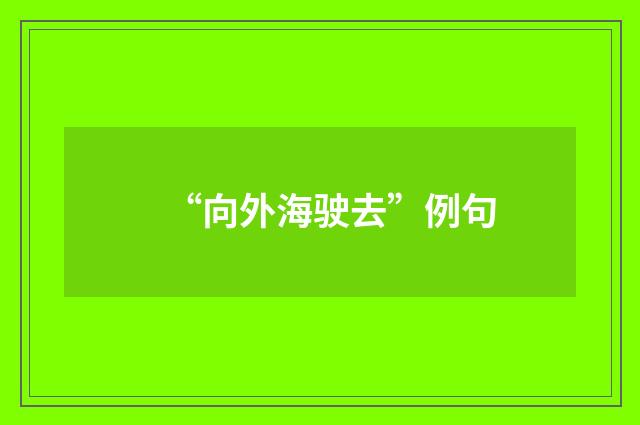 “向外海驶去”例句