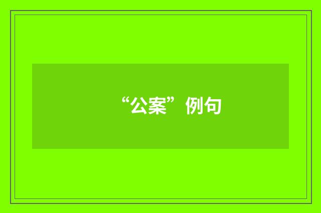 “公案”例句