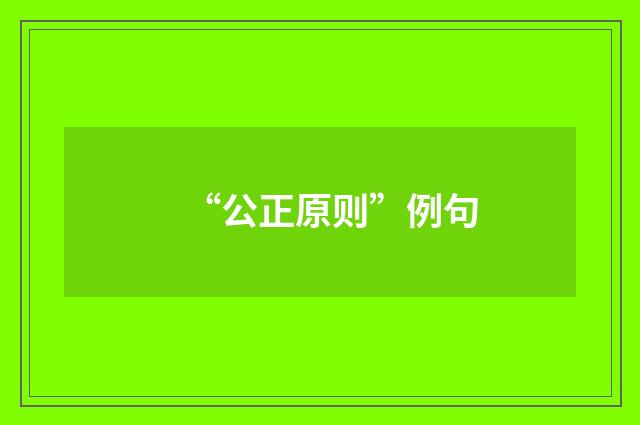 “公正原则”例句