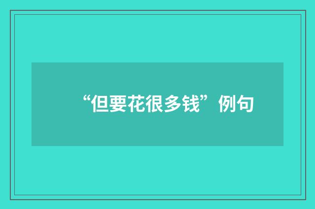 “但要花很多钱”例句