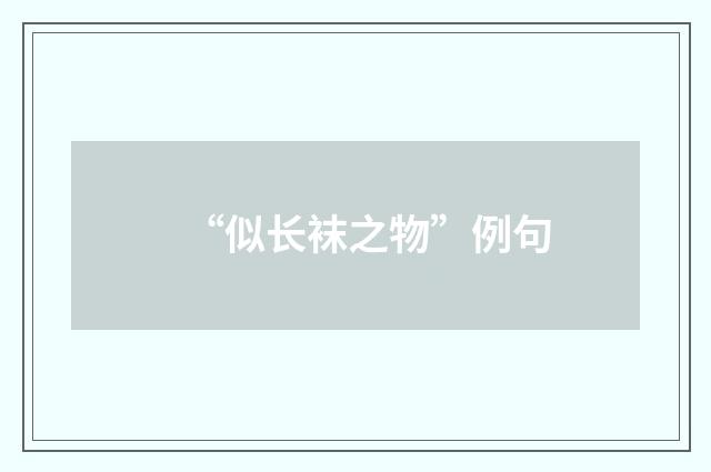 “似长袜之物”例句
