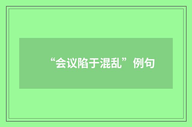 “会议陷于混乱”例句