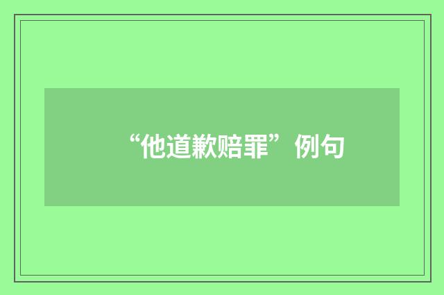 “他道歉赔罪”例句