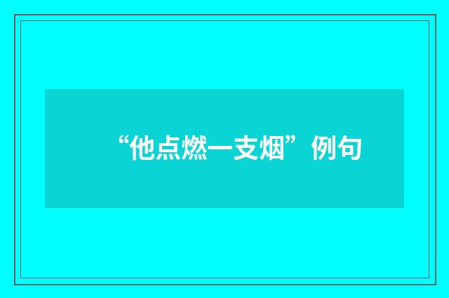 “他点燃一支烟”例句
