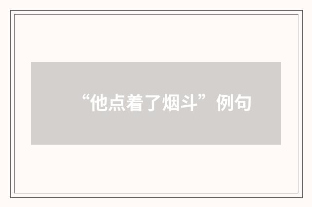 “他点着了烟斗”例句