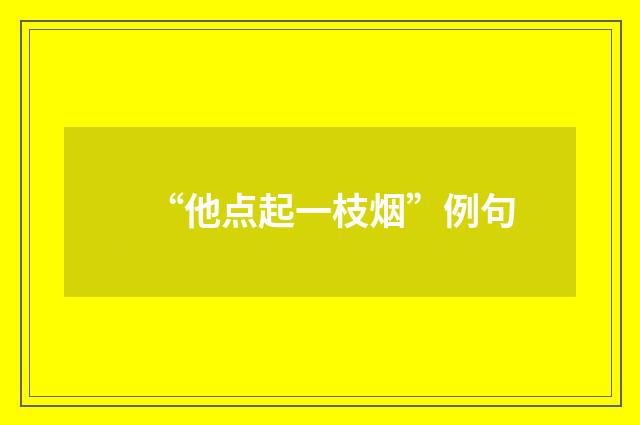 “他点起一枝烟”例句
