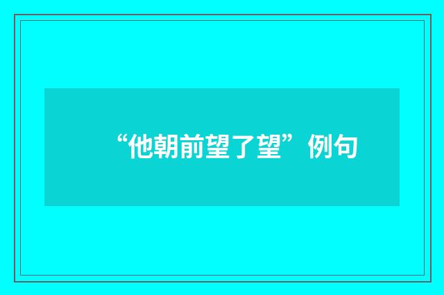 “他朝前望了望”例句