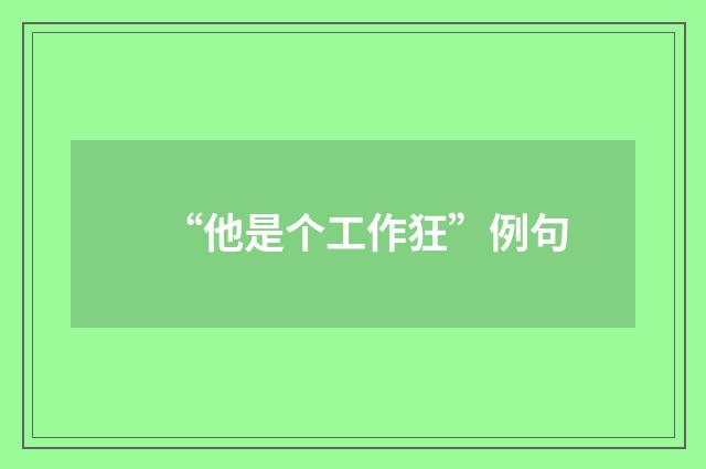 “他是个工作狂”例句