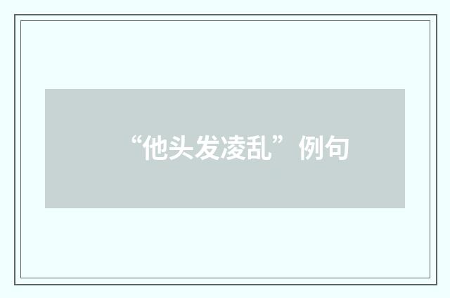 “他头发凌乱”例句