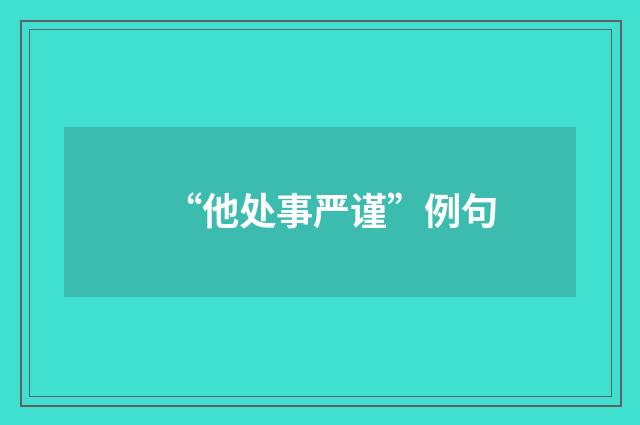 “他处事严谨”例句