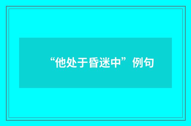 “他处于昏迷中”例句