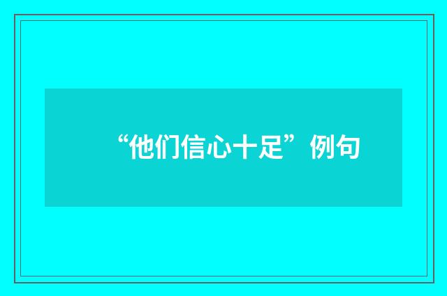 “他们信心十足”例句