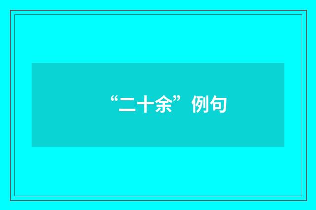 “二十余”例句