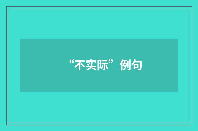 “不实际”例句