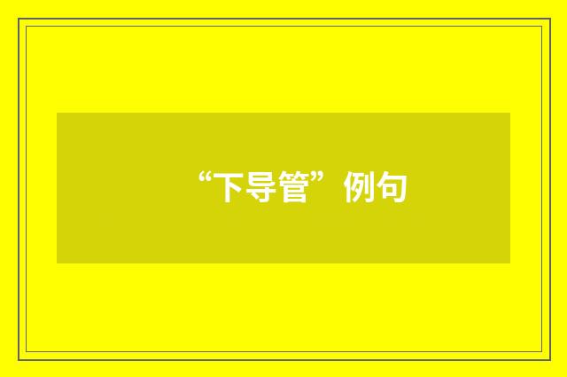 “下导管”例句