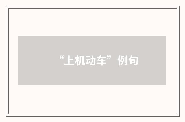 “上机动车”例句