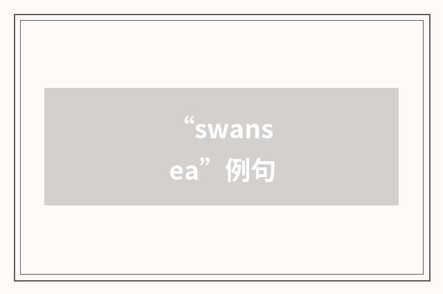 “swansea”例句