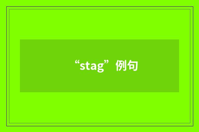 “stag”例句
