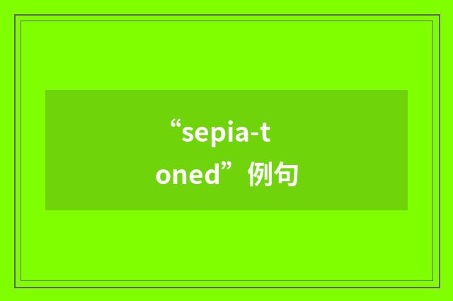 “sepia-toned”例句