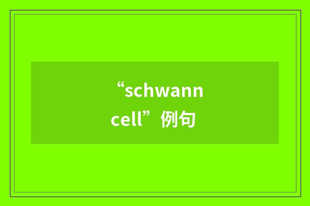 “schwann cell”例句
