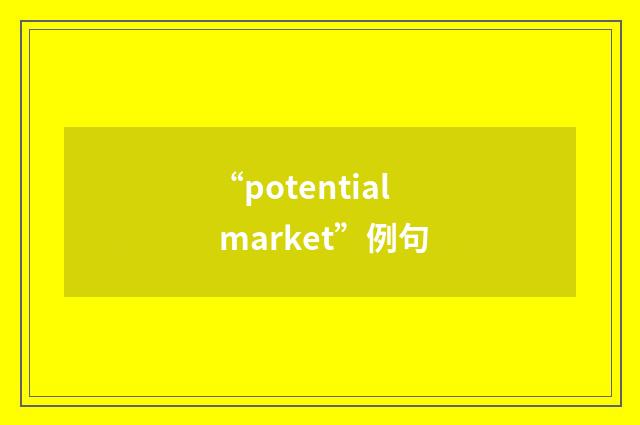 “potential market”例句