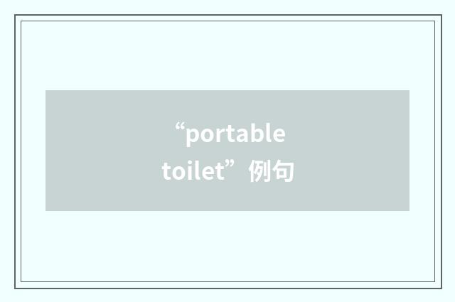 “portable toilet”例句