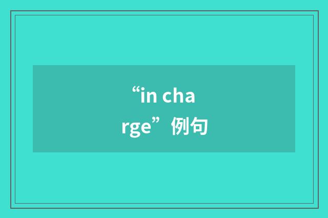 “in charge”例句