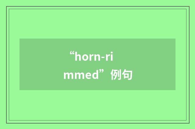 “horn-rimmed”例句