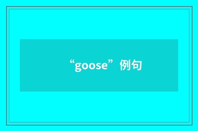 “goose”例句