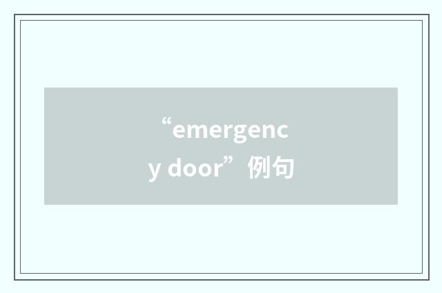 “emergency door”例句