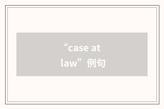 “case at law”例句