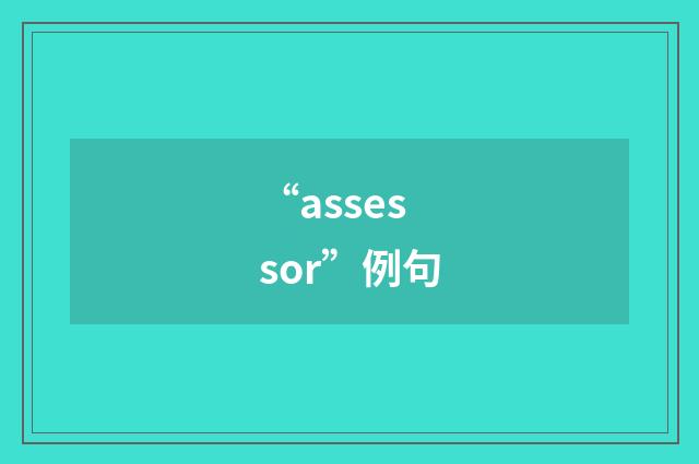 “assessor”例句