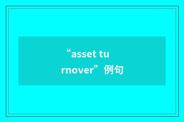 “asset turnover”例句