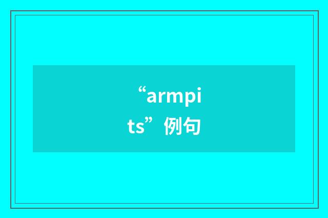 “armpits”例句