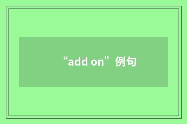 “add on”例句