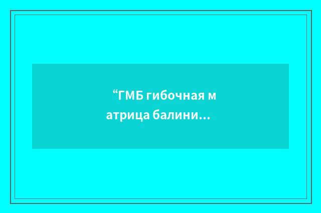 “ГМБ гибочная матрица балинитовая”俄汉翻译