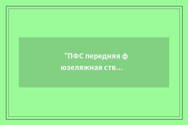 “ПФС передняя фюзеляжная створка”俄汉翻译