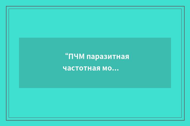 “ПЧМ паразитная частотная модуляция”俄汉翻译