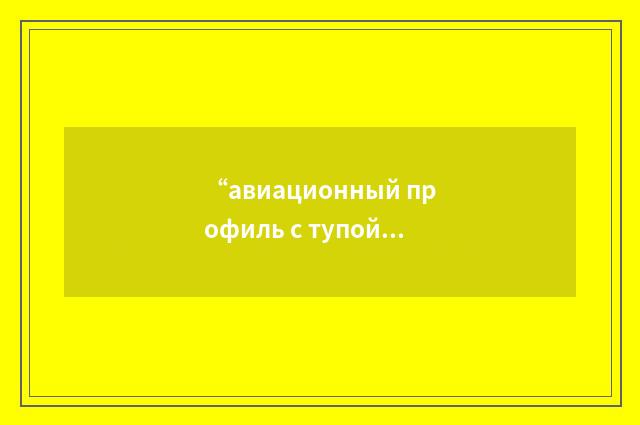 “авиационный профиль с тупой кромкой”俄汉翻译