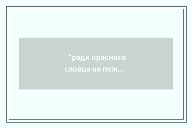 “ради красного словца не пожалеет родного отца”俄汉翻译