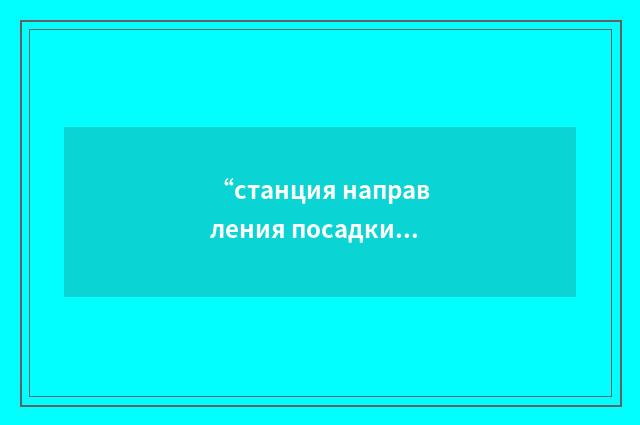 “станция направления посадки”俄汉翻译