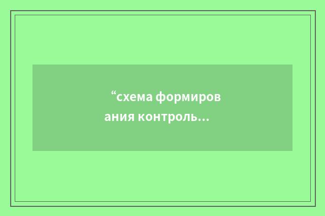 “схема формирования контрольного сигнала”俄汉翻译