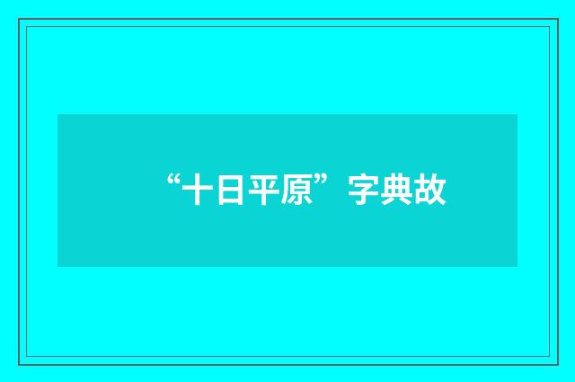 “十日平原”字典故