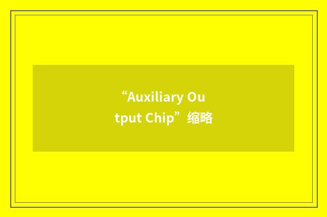 “Auxiliary Output Chip”缩略