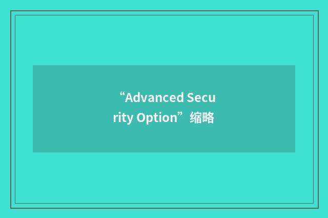 “Advanced Security Option”缩略