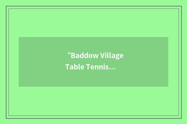 “Baddow Village Table Tennis Club”缩略