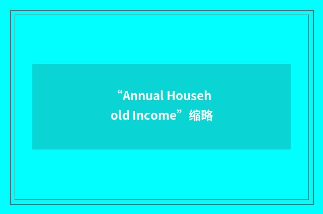 “Annual Household Income”缩略
