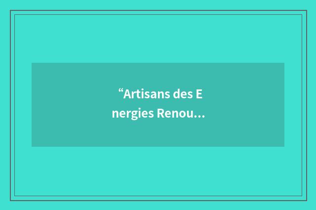“Artisans des Energies Renouvelables”缩略