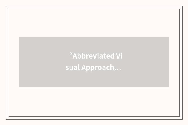 “Abbreviated Visual Approach Slope Indicator”缩略