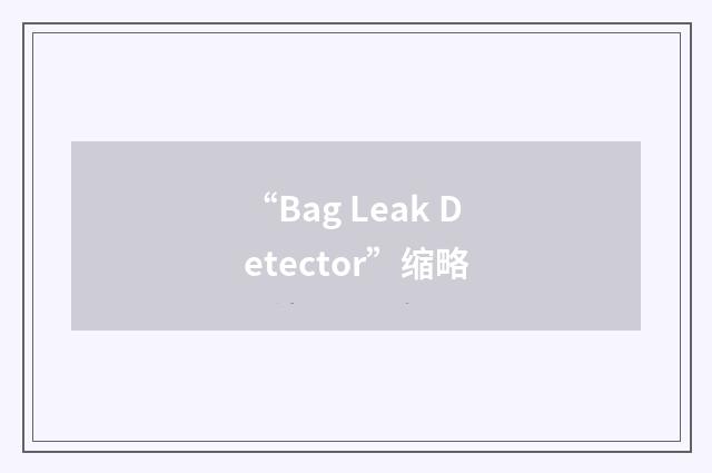 “Bag Leak Detector”缩略